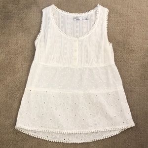 White vintage lace tank top